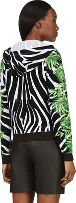 Versus Green Palm & Zebra Print Zip Hoodie