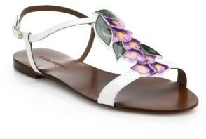 Dolce & Gabbana Wisteria Patent Leather Flat Sandals