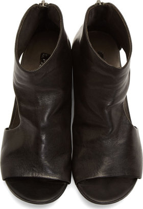 Marsèll Black Leather Cut-Out Bo Sandalo Ankle Boots