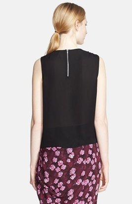 Band Of Outsiders Cherry Blossom Print Detail Silk Tank