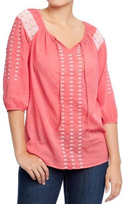 Old Navy Women's Embroidered Gauze Blouses