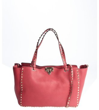 Valentino cyclamen pink leather 'Rockstud' medium tote bag