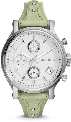 Fossil Original Boyfriend Chronograph Leather Watch - Green
