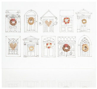 Marks and Spencer Friends & Family Wreath Street Christmas Card