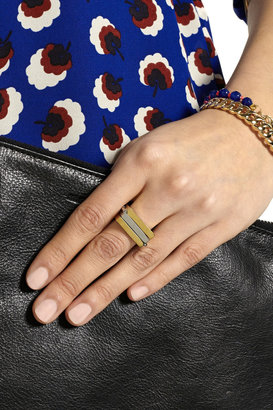 Marc by Marc Jacobs Gold and gunmetal-tone hinged ring