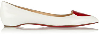 Christian Louboutin Corafront 20 Patent-Leather Point-Toe Flats