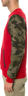Allston Outfitter The Impact Shoulder with Camo Sleeves Biker's Sweatshirt