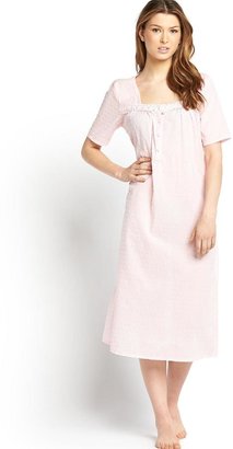 Sorbet Classic Cotton Dobby Nightdress - Pink