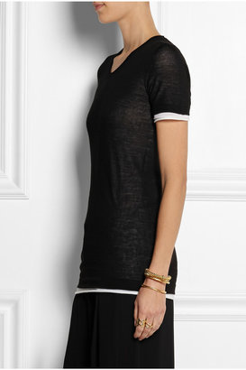 Agnona Double-layered wool and silk-blend T-shirt