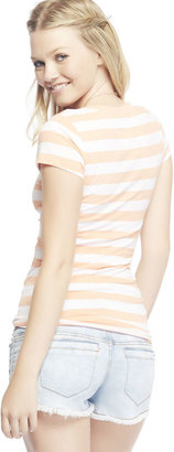 Wet Seal Reese Striped V-Neck Tee