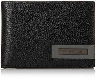 Geoffrey Beene Men's Ft Pocket Wallet In Milled Leather with Plaque Logo