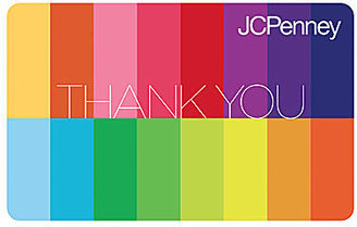 JCPenney JCP Gift Certificates $50 Thank You Rainbow Gift Card