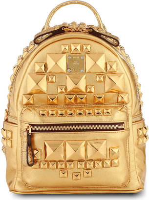 MCM Studded Small Metallic-Leather Backpack - for Women