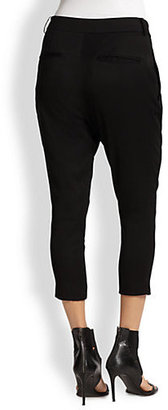 Helmut Lang Cropped Pleated-Front Pants