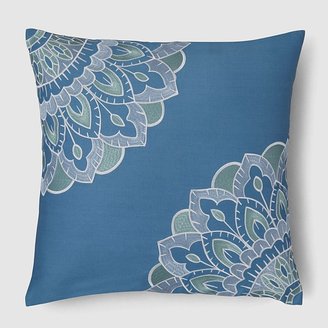 Sky Mandala Embroidered Corners Pillow, 20x20