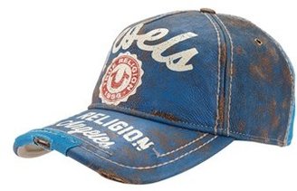 True Religion Painted Leather Baseball Cap