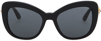 D&G 1024 D&G Floral Cat-Eye Sunglasses, Black