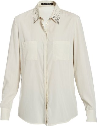 Betty Barclay Silk effect shirt with diamanté collar