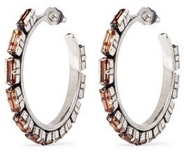 Nobrand 'Paola' crystal strass hoop earrings