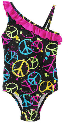 Children's Place Peace Sign One-Piece Swimsuit