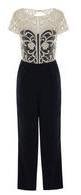 Little Mistress Womens Navy Embroidered Jumpsuit- Navy