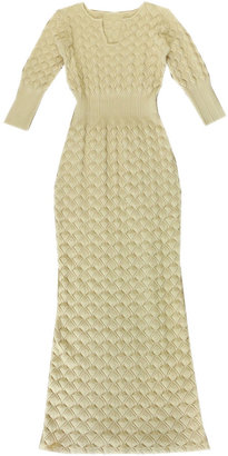 Choies Beige Kinted Long Sleeves Fishtail Maxi Dress-Chioes Limited