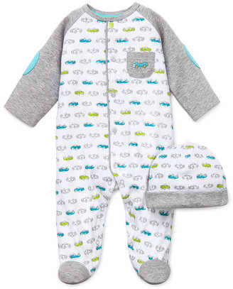 Little Me Baby Boys' 2-Piece Fast Cars Hat & Footed Coverall Set