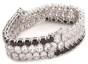 Kenneth Jay Lane Crystal Crossover Bracelet