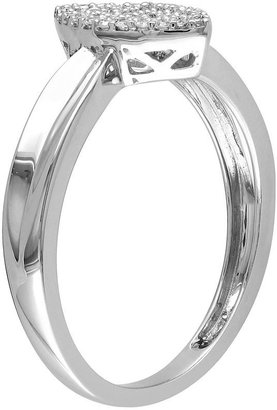 Round-cut diamond marquise-shaped engagement ring in sterling silver (1/8 ct. t.w.)