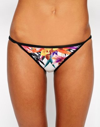 ASOS Floral Contrast Tanga Bikini Pant - Multi