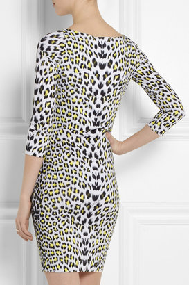 Just Cavalli Leopard-print stretch-satin jersey dress