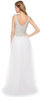 Collette Dinnigan Beaded Tulle Gown