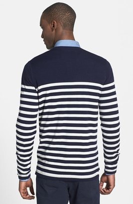 Vince 'Breton Stripe' Long Sleeve Wool & Cashmere Henley Sweater