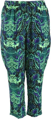 House of Fraser Samya Plus Size Trousers in abstract print with zip