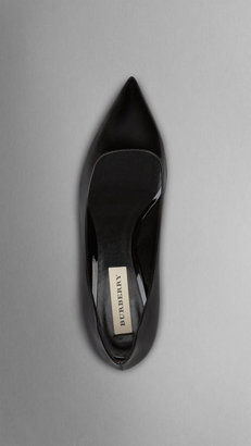 Burberry Patent Leather Kitten Wedges