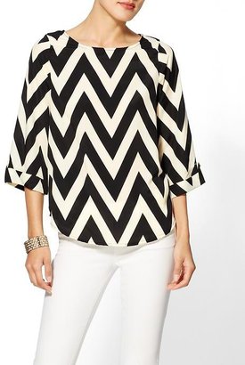 Vince Everly Clothing Chevron Print Blouse