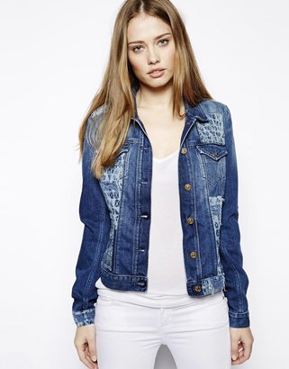 7 For All Mankind Classic Denim Jacket With Patches - Blue