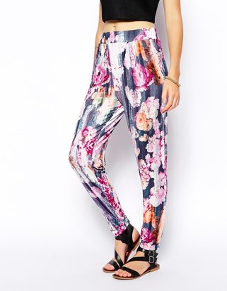 ASOS Peg Pants in Blurred Floral Print