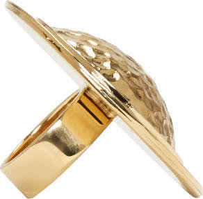 Chloé Gold Oversize Hammered Shield Ring