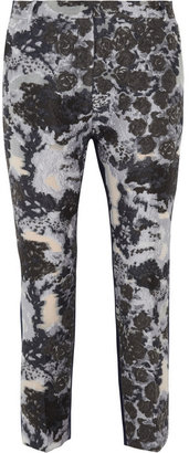 Michael Van Der Ham Cotton-blend floral-jacquard skinny pants