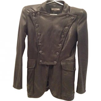 Balmain Leather Military Jacket