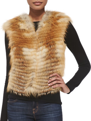 Adrienne Landau Let Out Fox Fur Vest