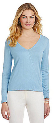 Vince Camuto Faux-Wrap Long-Sleeve Top