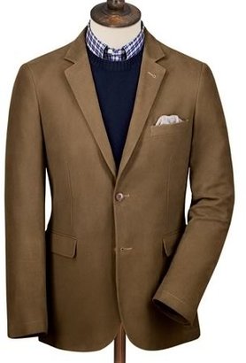 Charles Tyrwhitt Camel moleskin unstructured slim fit jacket