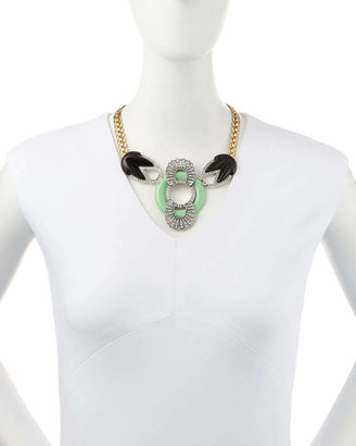 Lulu Frost Moderne Enamel & Crystal Bib Necklace