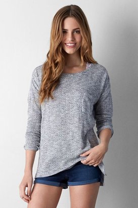 American Eagle Outfitters Grey Feather Light Pocket Sweater