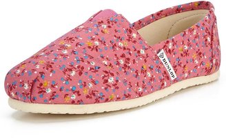 Dunlop Floral Pink Espadrille Slip on Shoes