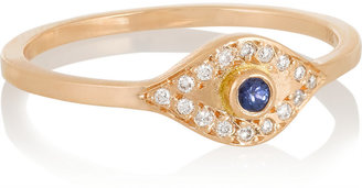 Ileana Makri Evil Eye 18-karat rose gold, diamond and sapphire ring