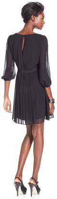 Jessica Simpson Three-Quarter-Sleeve Chiffon Dress