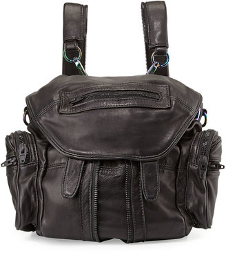 Alexander Wang Mini Marti Washed Leather Backpack, Black